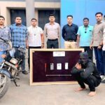 ناندیڑ: اے ٹی ایم توڑتے ہوئے سارق  رنگے ہاتھوں گرفتار، اوزار اور موٹر سائیکل ضبط